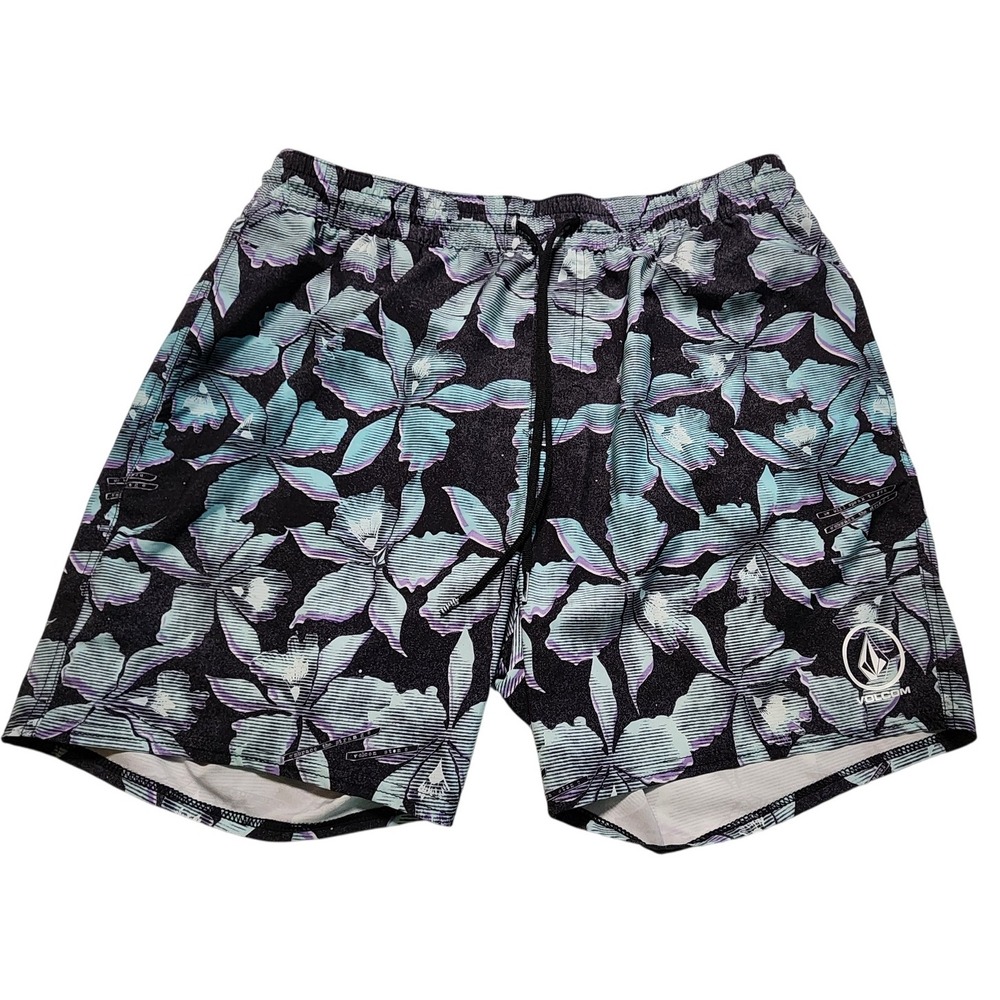 Volcom Mens XL Floral‎ Print Swim Trunks Activewear Board Shorts